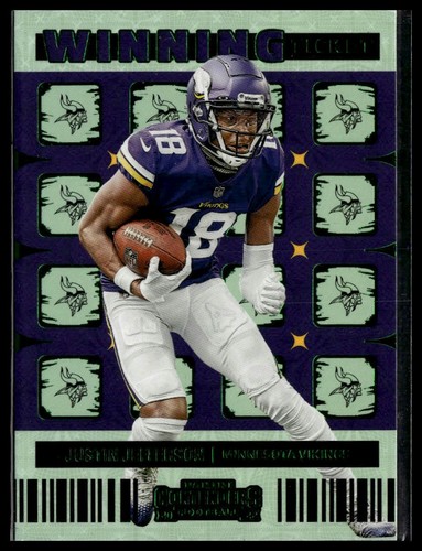 Justin Jefferson [Emerald] #WT-JJE 2022 Panini Contenders Winning Ticket card