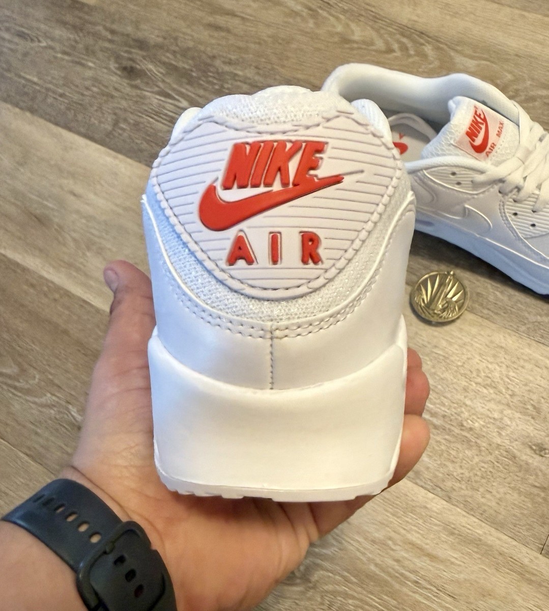 Nike Air Max 90 'White Light Crimson' DM0029-118 Men's Size 12.5