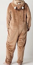 North Pole Trading Co. Deer Costume Adult Sz L, One Piece Pajama