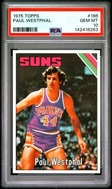 1975 Topps #186 Paul Westphal HOF PSA 10 GEM MT, Phoenix Suns, Ultra Rare, POP 5
