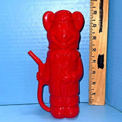 Chuck E Cheese Red Firefighter 8'' Trinkbecher Flasche Showbiz Pizza Time Vintage
