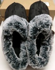 VeraCosy Women's Classic Suede Memory Foam Slippers Anti-Skid Scuff US 11-12 NEW