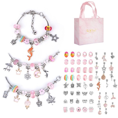 Bracelet Making Kit Beads Jewellery Charms Pendant Set DIY Craft Girls Kids Gift - Picture 16 of 48