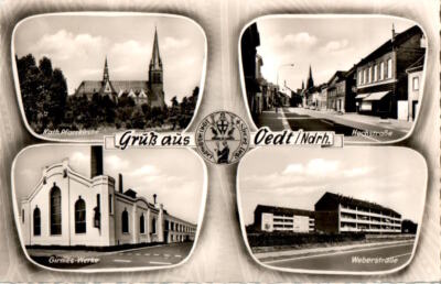 Greetings from Oedt, NDRH., Girmes-Werke, Weberstraße