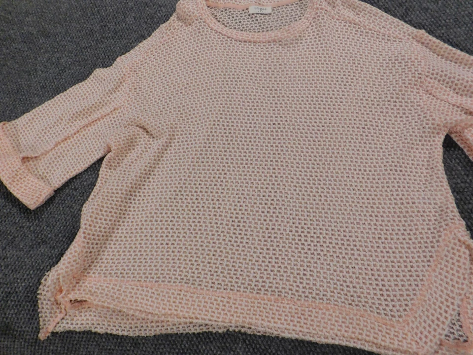 Umgee Womens Sweater Large Pink Pullover stretch loose mesh - Image 3 of 4
