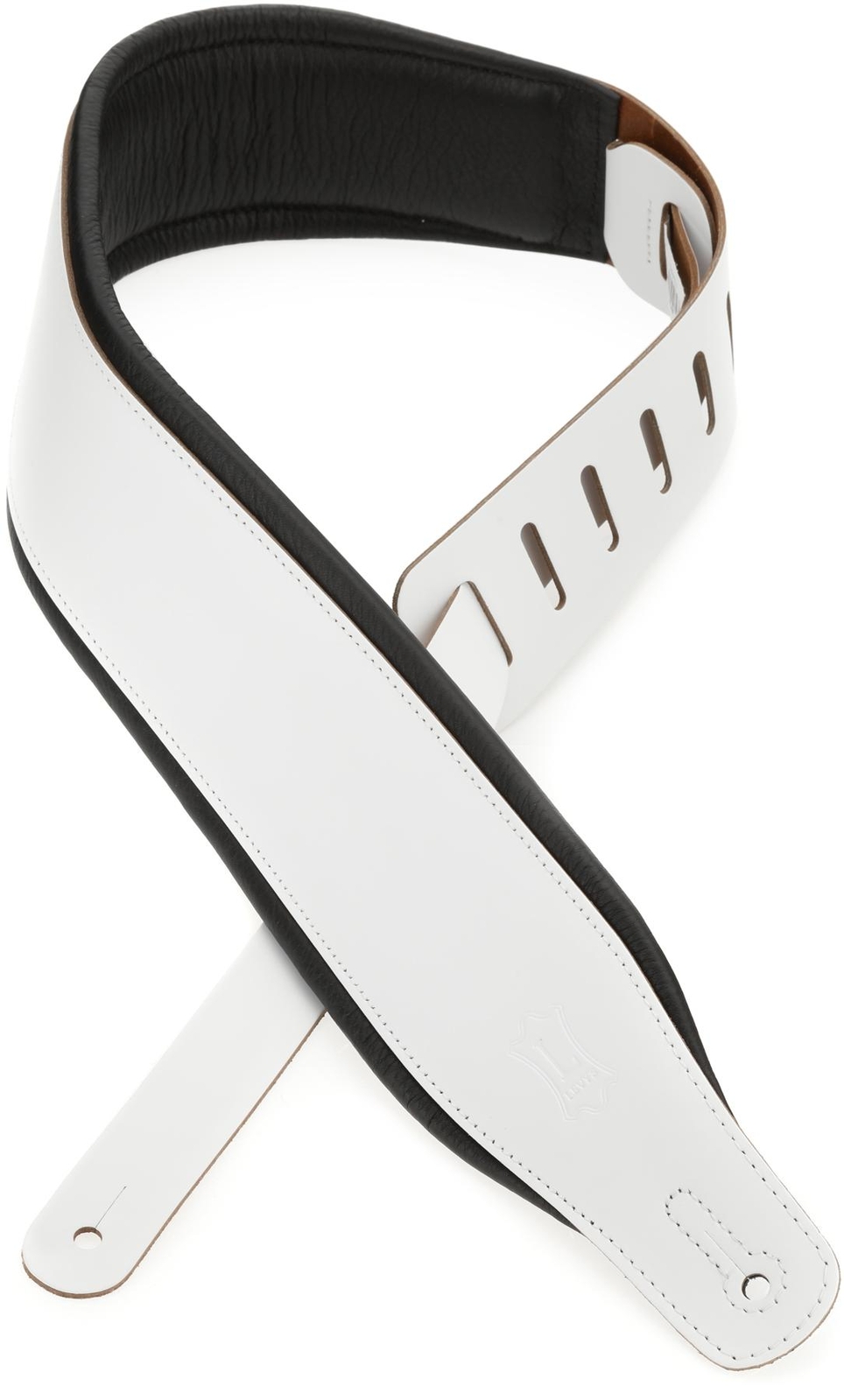 Кожаный ремешок для гитары Levys M26PD-WHT_BLK из натуральной кожи - Panda