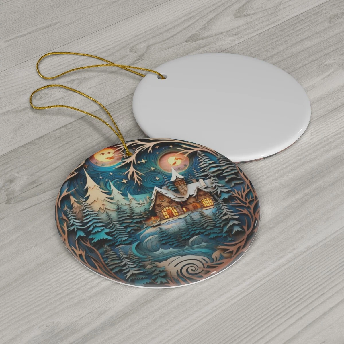 Winter wonderland Christmas Ceramic Ornament