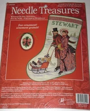 2007 Needle Treasures Cross Stitch Kit 08541WINTER OUTING STOCKING