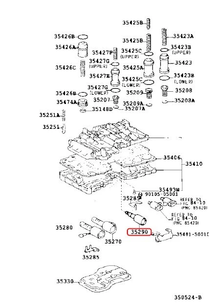 Conjunto de solenoide TOYOTA 4RUNNER genuino, CONTROL DE PRESIÓN DE LÍNEA 35290-60020 OEM Foto 3 de 4