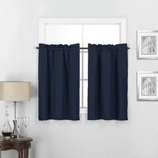 Twilight 2 Piece 100% Blackout Insulated Rod Pocket Window Curtain Tiers Set