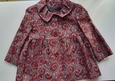 Size 14 Betty Jackson Studio Swing Jacket Dark Roses Textured 3/4 Sleeve