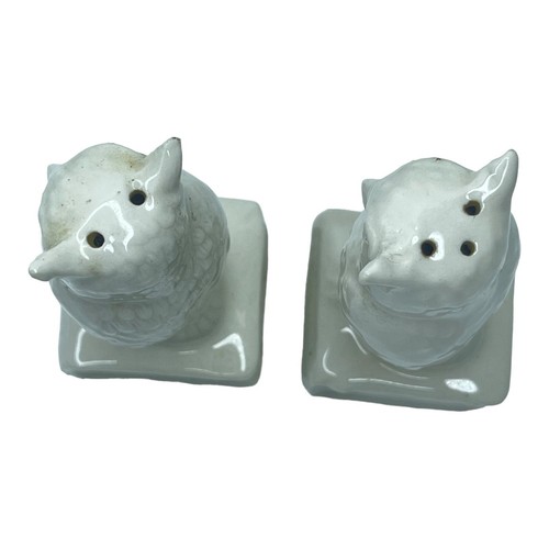 Vintage Salt Pepper Shakers Owls White Greenfield Village Henry Ford Museum S&P - Picture 9 of 14