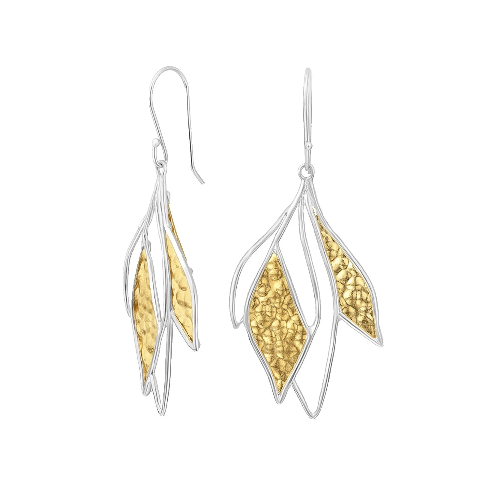 Suerte Chapado en Plata Pendientes de Moda