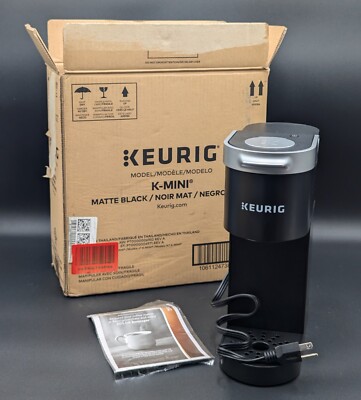 KEURIG K-MINI MATTE BLACK SINGLE SERVE K-CUP PODS, NEW