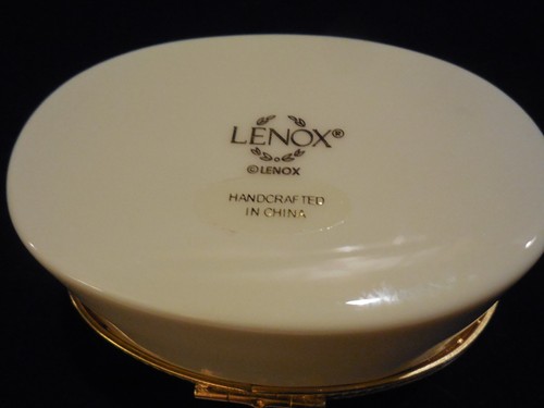 Lenox 24K Gold Trimmed Oval Floral Trinket Box - Picture 6 of 6