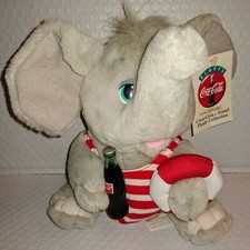 Vintage Coca Cola Plush Collection ELEPHANT Swimsuit Ring Bottle NOS Tags 1999