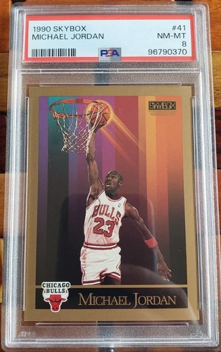 1990-91 Skybox Basketball Michael Jordan Card PSA 8 NM-MT #41 Chicago Bulls b