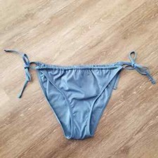NWT Shade Shore Blue Ribbed Low Rise Cheeky Bikini Bottom Size Medium