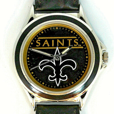 New Orleans Saints NFL Fossil Relic New Unworn Watch Silver Tone Blue  Insert $75
