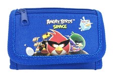 1PC Angry Birds Kids Tri-Fold Wallet Coin Holder Bag Blue 