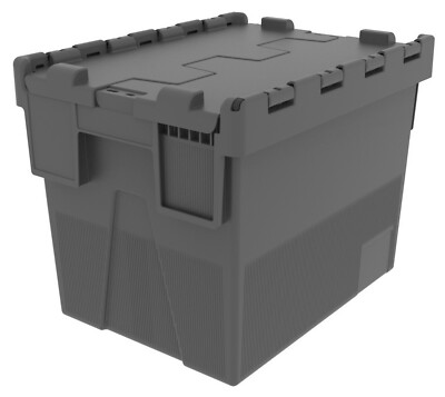 25L Aufsatzdeckel Behälter 400x300 Schwarz Stapel Nest Aufbewahrungsbox - 5 Stück