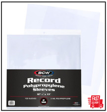 BCW 33 RPM Record Sleeves - 100 ct  Polypropylene Vinyl Record Outer Sleeves 
