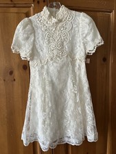 Vintage Girls Jessica McClintock Lace Dress Communion Party Church Wedding 5/6