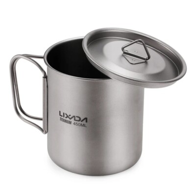 Lixada Ultralight Titanium Cup Becher 300/350/550/650 ml Outdoor Wasserbecher 