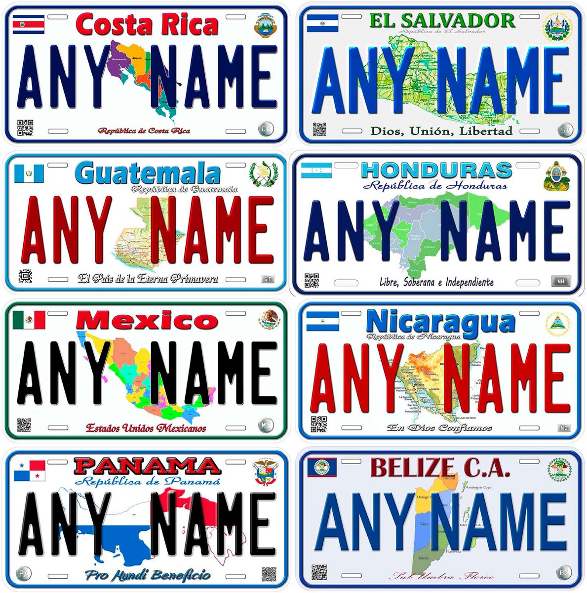 Custom Central America Countries Any Name Personalized Novelty Car