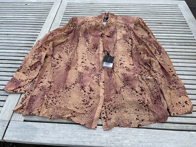 Massimo Dutti Bluse Gr. 36 Hemd Schlangenhautoptik Sommer