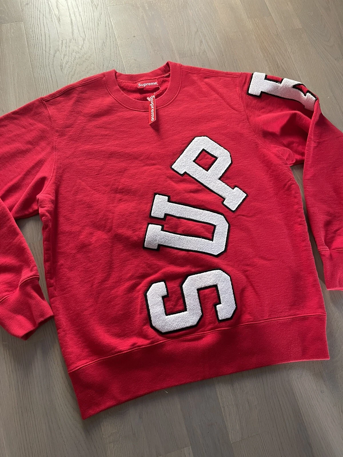 Supreme Big Arc Crewneck Sweat pull pull top tailles sur photos par ruban adhésif