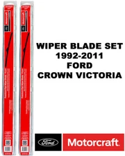 Motorcraft Wiper Blades Genuine OEM Set Of 2  For Ford  Crown Victoria 1992-2011
