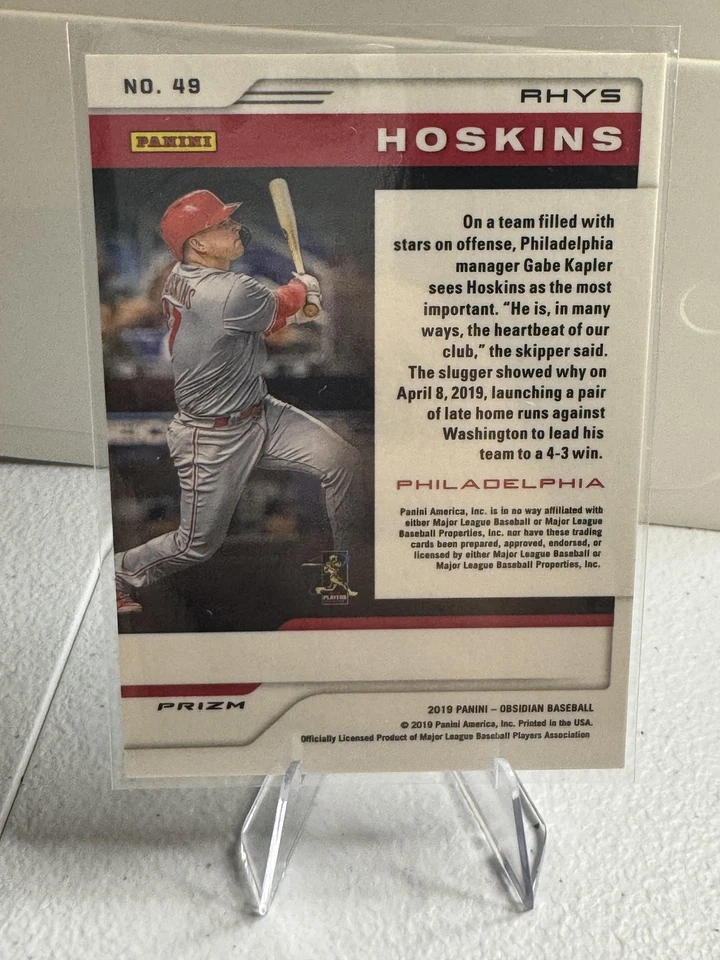 2019 Obsidian Rhys Hoskins Phillies - Image 2 of 2