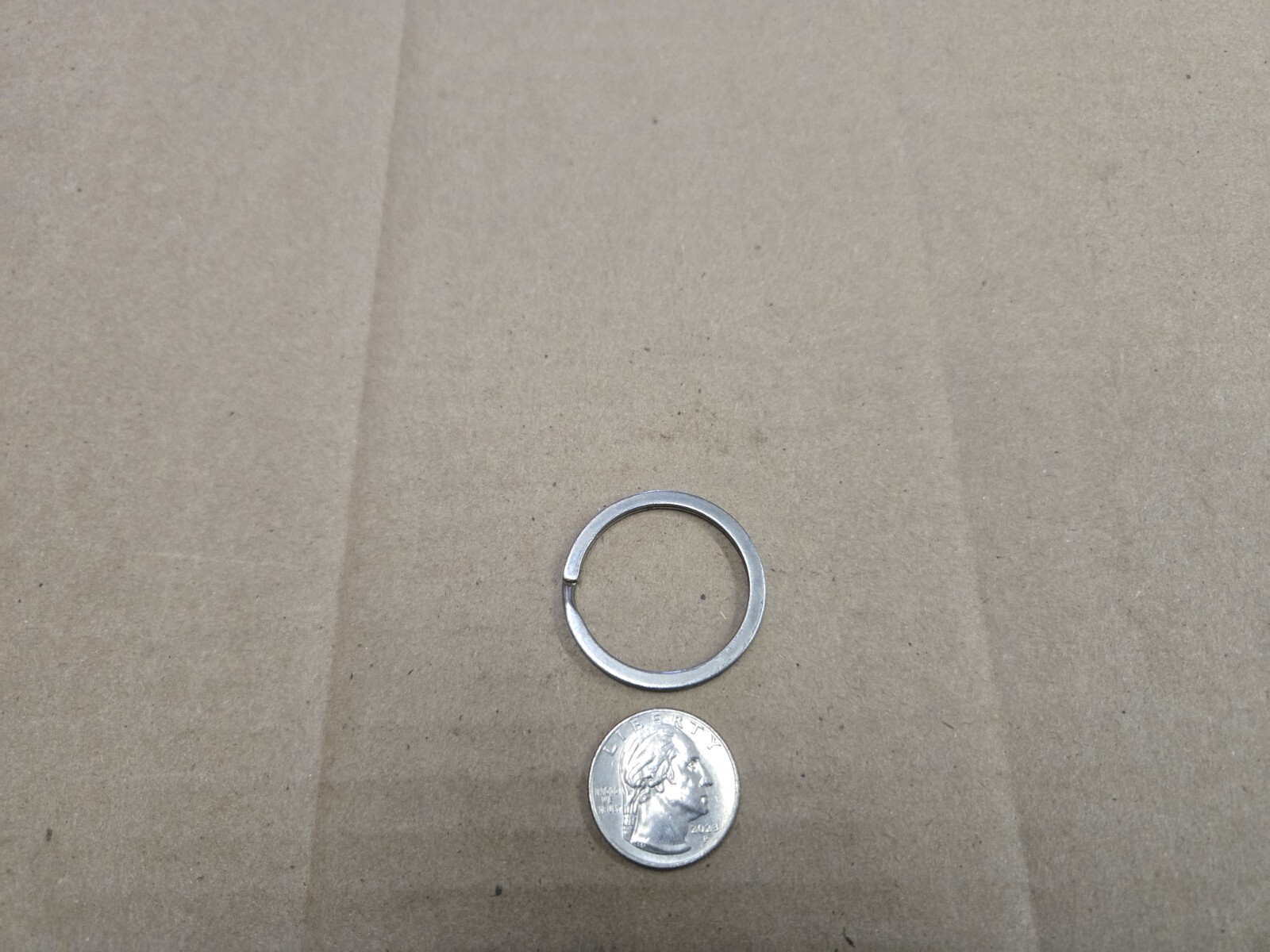 Key Ring Tether Chrome Metal Circle 1 3/8