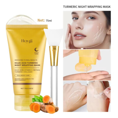 Turmeric Kojic Acid Sleeping Mask Nourishing Hydrating Anti Dull Facial PeelMask