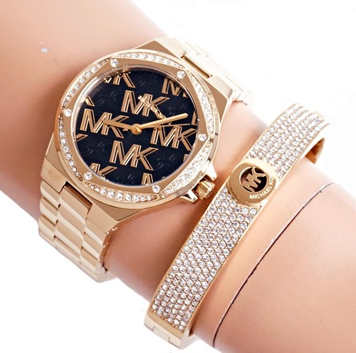 Montre Michael Kors montre pour femme montre-bracelet Lennox MK7404 IP or neuve - Photo 3 sur 11