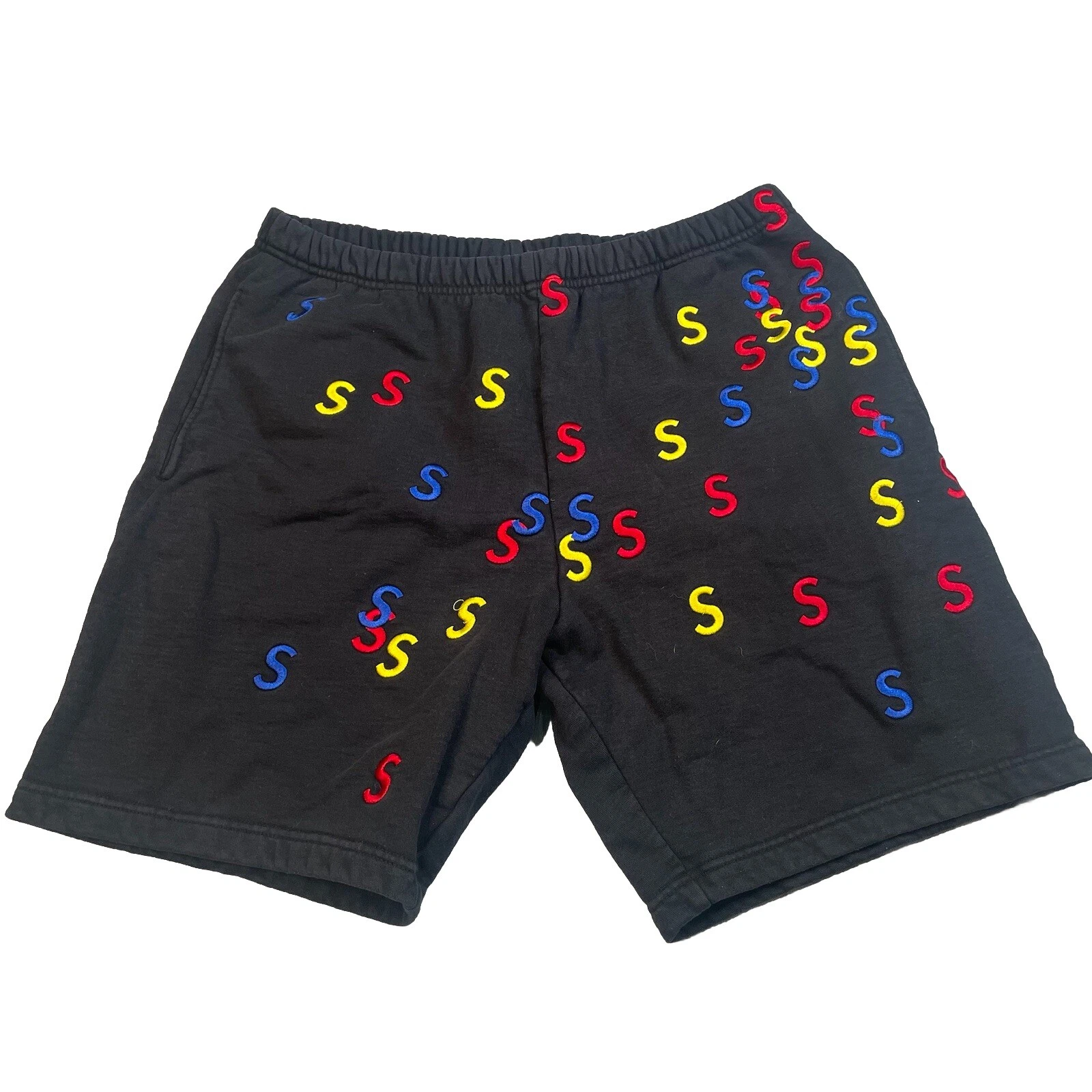 Short Supreme brodé logo S AOP noir homme taille M sweat