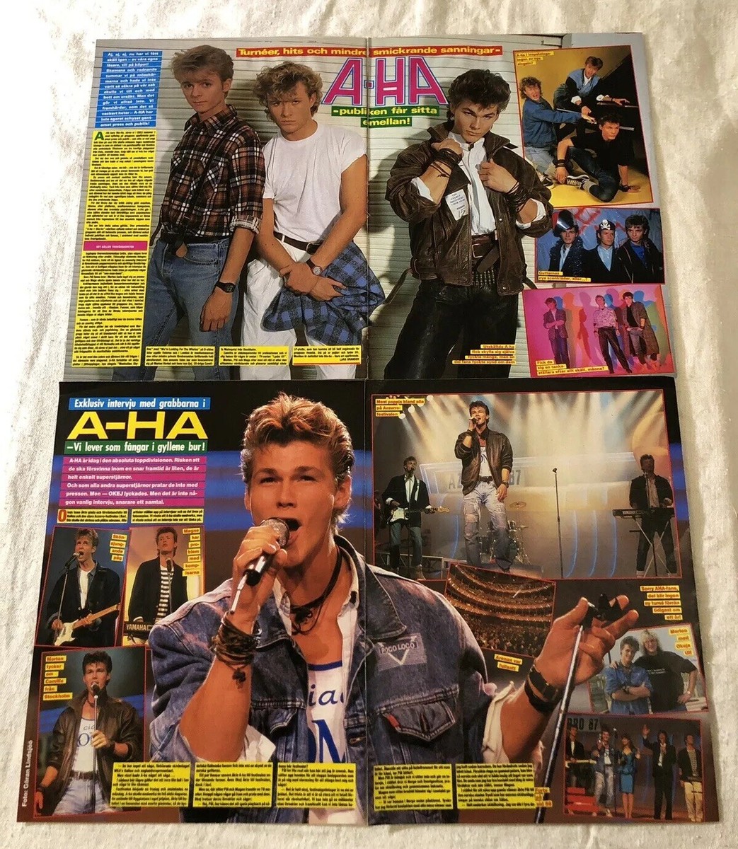 A-HA Morten Harket 1980s Clipping Poster Swedish Music magazine