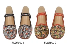 Women's Chinese Mary Jane Floral Print Cotton Shoes Slippers - Sizes 6-10 New