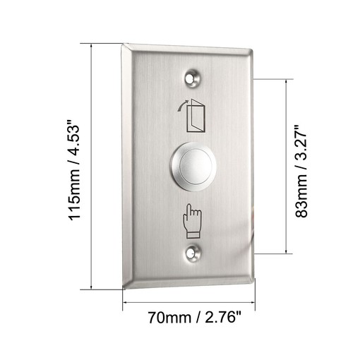 Pulsante Sgancio Porta Pulsante Uscita NO/NC/COM Interruttore Pannello 115mmx70mm 36V 3A - Foto 2 di 4