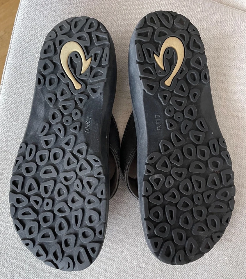 Chanclas de tanga Olukai para hombre talla 11-negras buen estado Foto 3 de 4