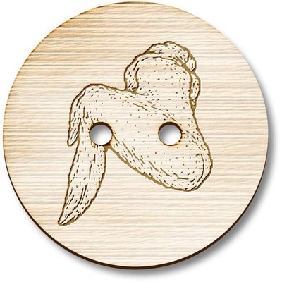 Holzknöpfe ''Lecker gekochte Hähnchenflügel Vorspeise'' (BT057739)