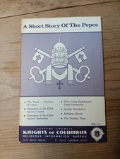 Vtg Short Story Of The Popes Booklet Pamphlet # 11 Knights of Columbus Religious
