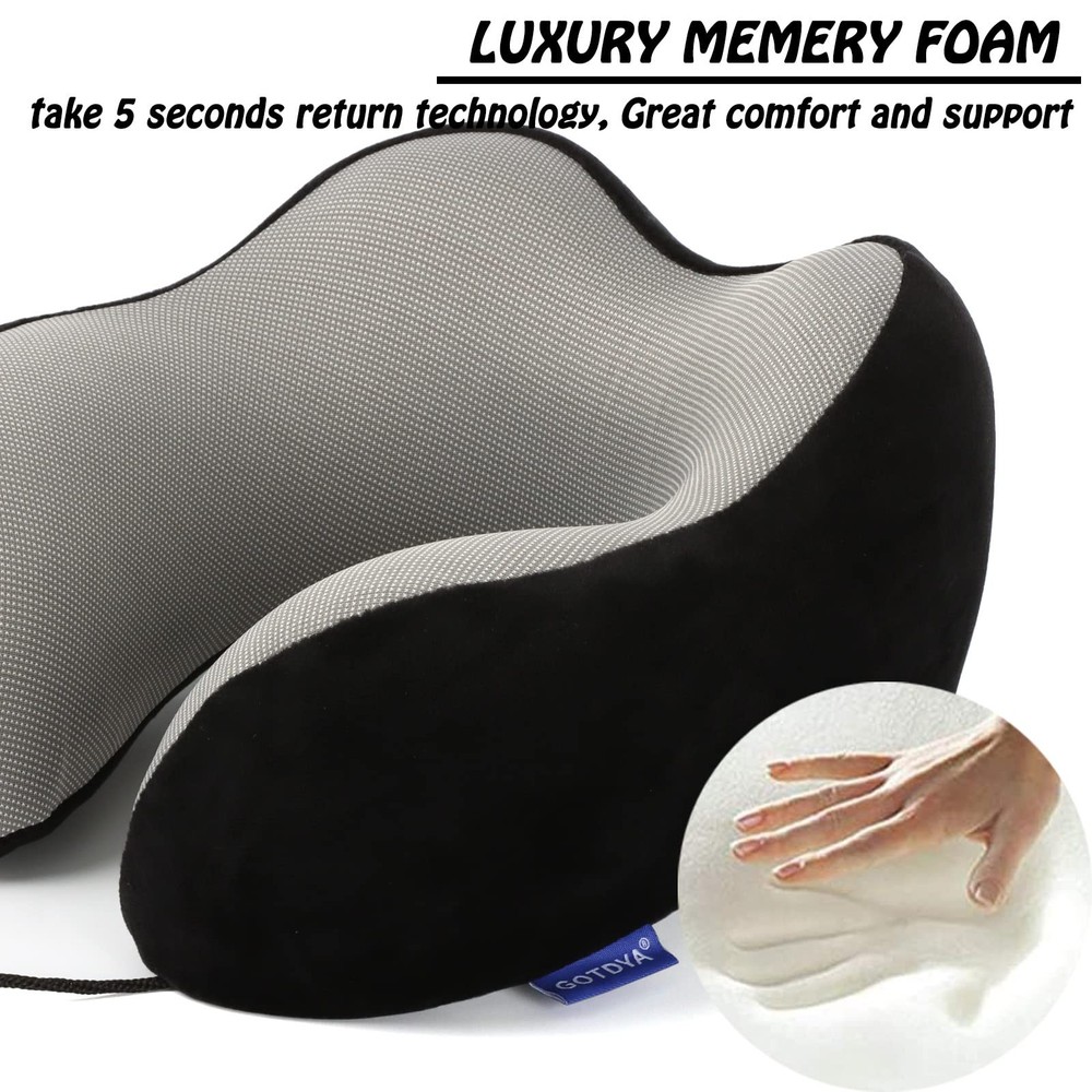 Ultra-Soft Memory Foam Travel Neck Pillow for Restful Sleep