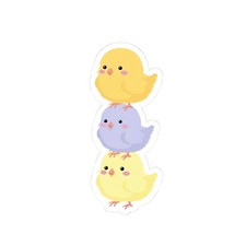 Stacked Cute Easter Baby Chicks Sticker  Kiss-Cut Sticker