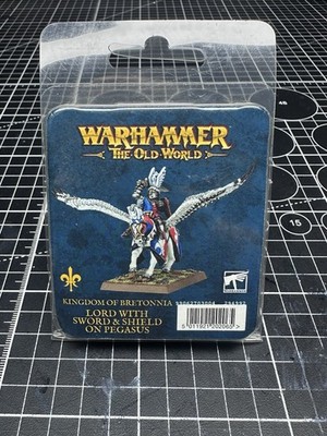 Warhammer Fantasy TOW Bretonnia Lord With Sword And Shield On Pegasus Metal OOP