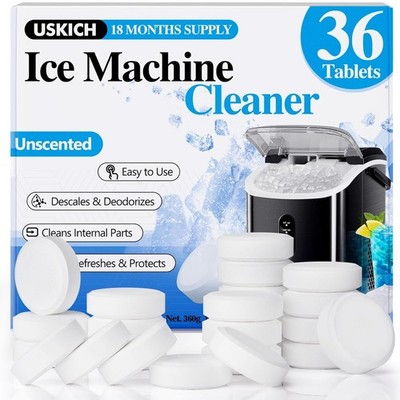 USKICH Ice Machine Cleaner Descaler Tablets-36Pack Ice Maker Cleaner Compatible 