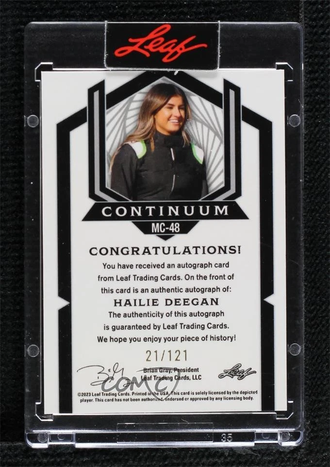 2023 Leaf Metal Continuum /121 Hailie Deegan #MC-48 Auto - Image 2 of 2