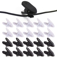 20 PCS Earphone Wire Clips, 360 Rotate, Black, White, Headphone Cable Clip,Clamp