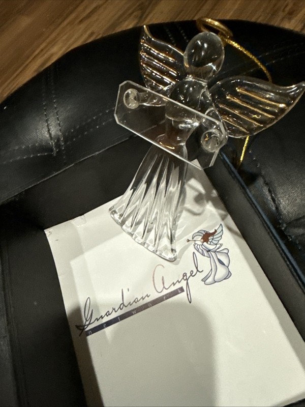 Clear Crystal Glass Angel Ornament Memorial New Open Box 3”